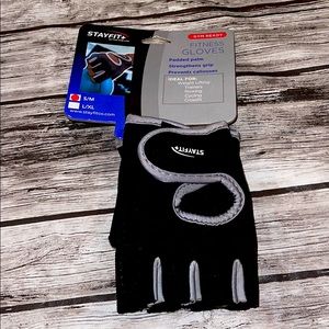 StayFit+ Black Gray Fitness Gloves S/M